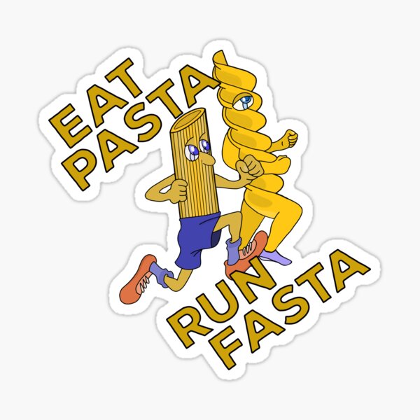 Couple of noodles Running Glossy Sticker