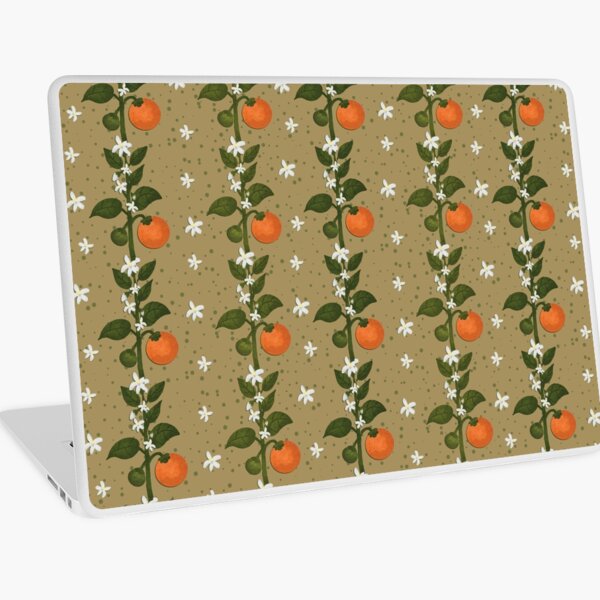 Tangerine Flowers Paper Laptop Skin