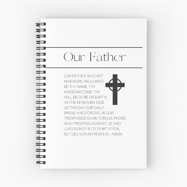 Item preview, Our Father Prayer with Cross Black and White Catholic Artwork  designed and sold by catholic-prints.