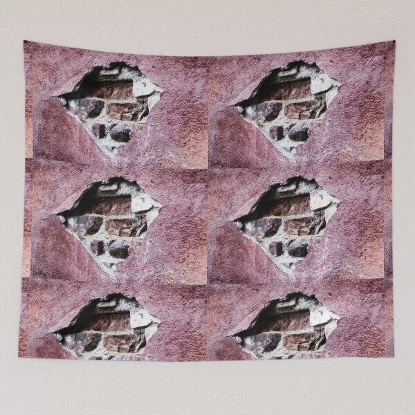 Item preview, hole in pink cracked wall designed and sold by Stephen Orsillo.