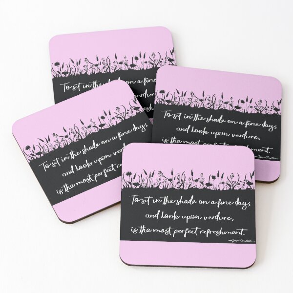 Artikelvorschau, Look Upon Verdure - Floral Mansfield Park Zitat in Pink entworfen und verkauft von MissBennett.