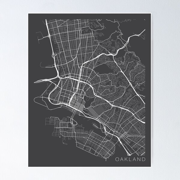 Item preview, Oakland Map, USA - Gray designed and sold by MainStreetMaps.