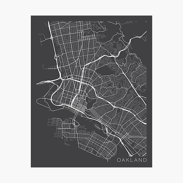 Item preview, Oakland Map, USA - Gray designed and sold by MainStreetMaps.