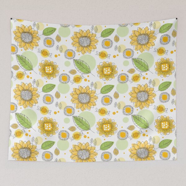 Item preview, Hand Drawn Doodle Sunflower Pattern, Sunflower Seamless Pattern, Sunflower Pattern Design designed and sold by graphic-genie.