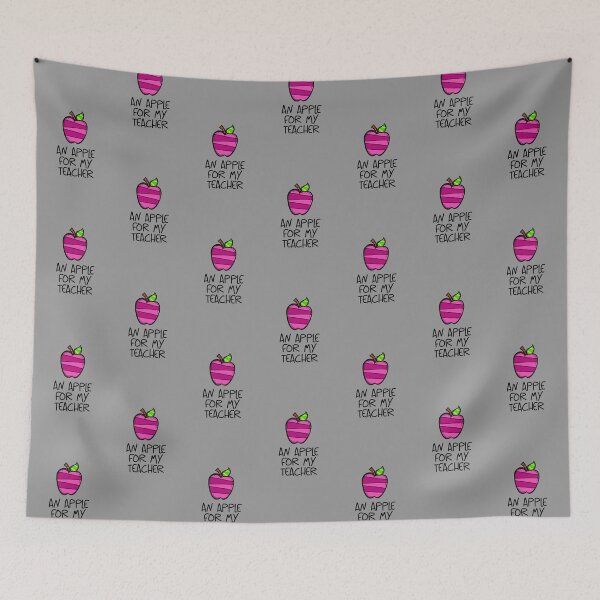 Item preview, An Apple for My Teacher! Pink (on Grey) designed and sold by PawsitiveMum.
