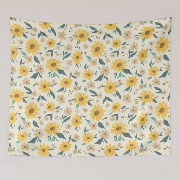 Item preview, Sunflower Pattern with Yellow daisy on off white background, Sunflower Seamless Pattern, Sunflower Pattern Design designed and sold by graphic-genie.