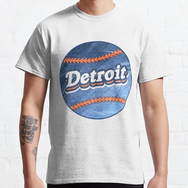 Detroit Tigers Gray Classic Logo Men's T-Shirt - Vintage Detroit Collection