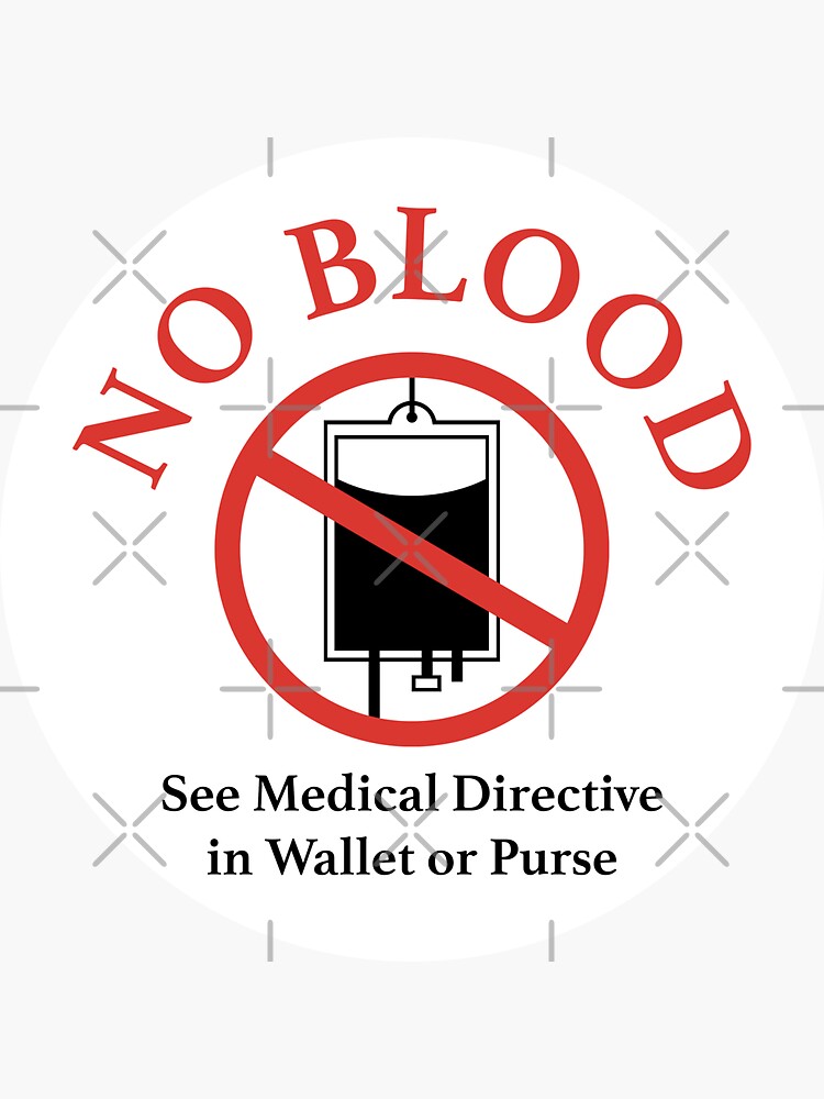 "NO BLOOD" Sticker for Sale by JenielsonDesign Redbubble