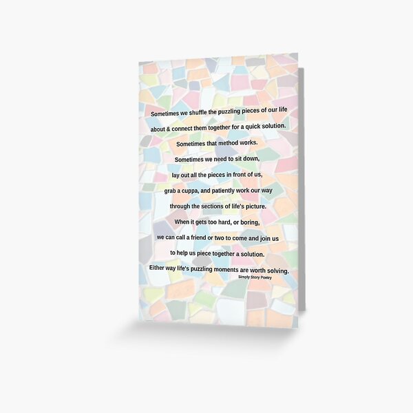 Life is Puzzling Poem Greeting Card