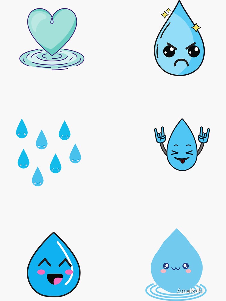 Hydration Emoji Kawaii Water Tracker Stickers - AQUA 003 – Katnipp Studios