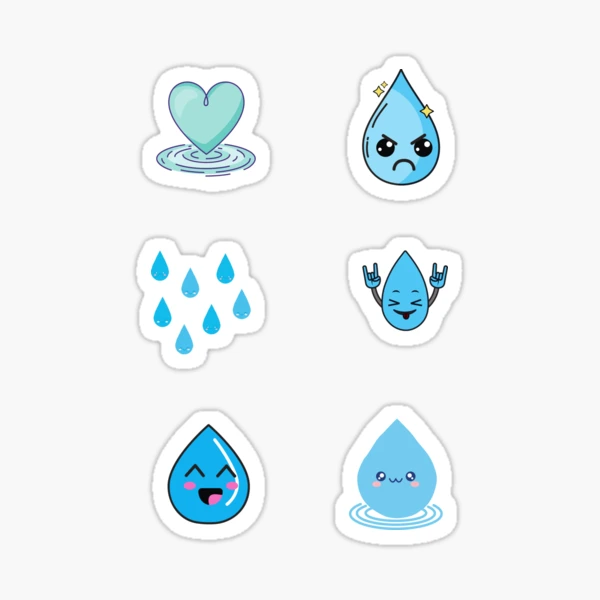 Hydration Emoji Kawaii Water Tracker Stickers - AQUA 003 – Katnipp Studios