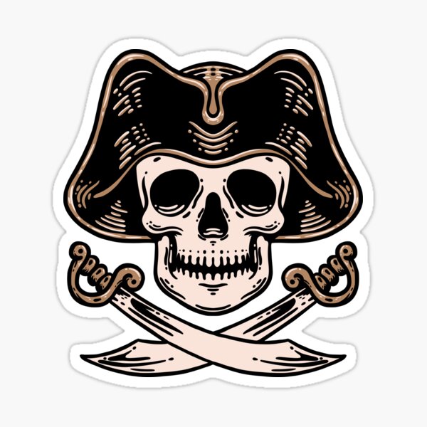 Pirate Flag Skull and Crossed Swords by Chillee Wilson Sticker for Sale by  ChilleeWilson