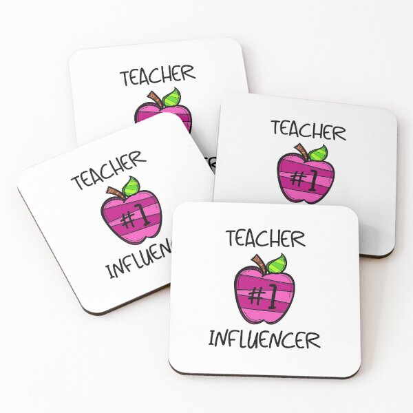 Item preview, Teacher #1 Influencer! Pink (on White) designed and sold by PawsitiveMum.