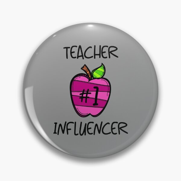 Item preview, Teacher #1 Influencer! Pink (on Grey) designed and sold by PawsitiveMum.