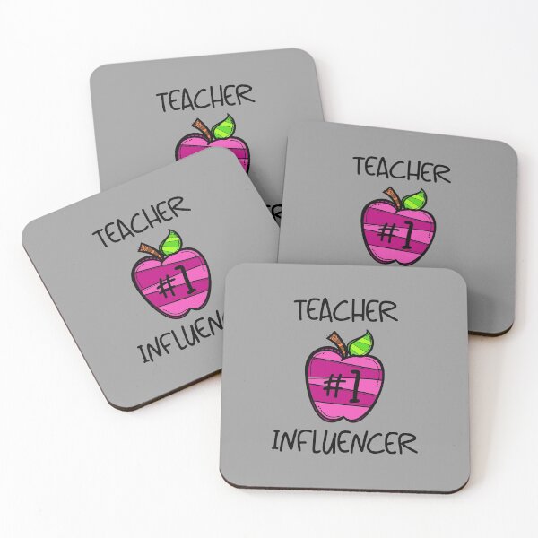 Item preview, Teacher #1 Influencer! Pink (on Grey) designed and sold by PawsitiveMum.