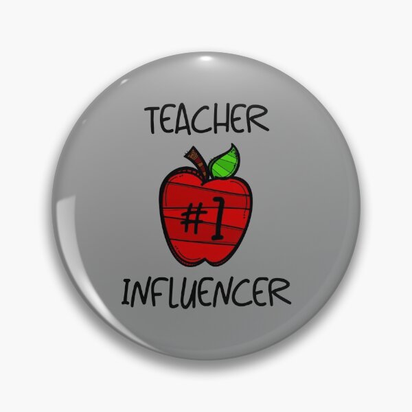 Item preview, Teacher #1 Influencer! Red (on Grey) designed and sold by PawsitiveMum.
