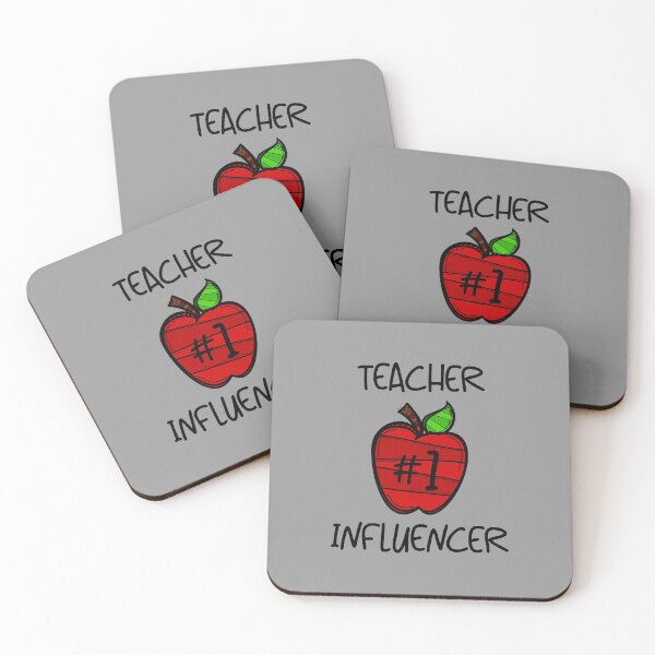 Item preview, Teacher #1 Influencer! Red (on Grey) designed and sold by PawsitiveMum.