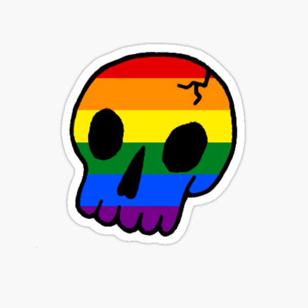 Rainbow Pride Skull Sticker
