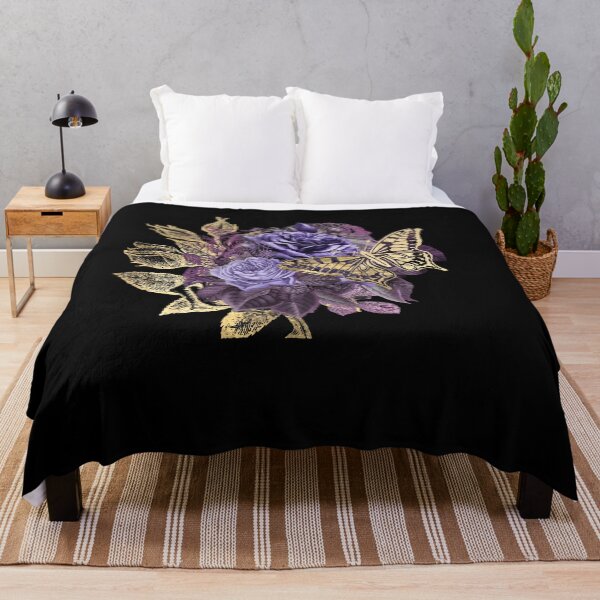 Item preview, Vintage Purple and Gold Roses and Butterflies designed and sold by SeaChangeDesign.