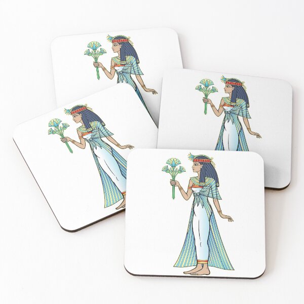 Item preview, Animation color portrait: beautiful Egyptian woman stands with a bouquet of flowers in hand. Full growth. Goddess, princess.  designed and sold by YanaZvereva.