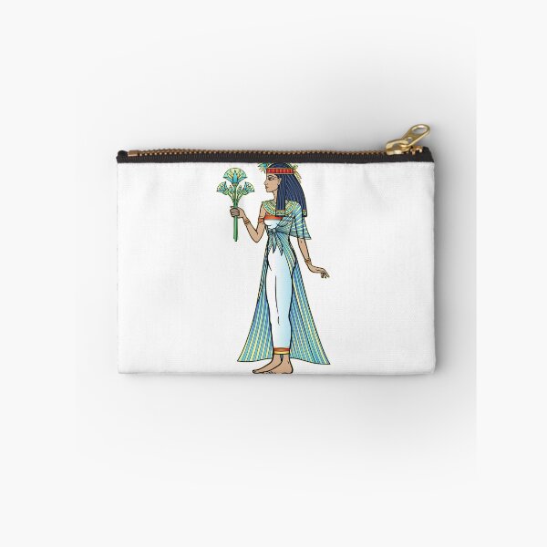 Item preview, Animation color portrait: beautiful Egyptian woman stands with a bouquet of flowers in hand. Full growth. Goddess, princess.  designed and sold by YanaZvereva.