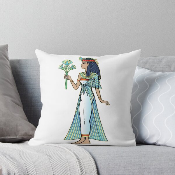 Item preview, Animation color portrait: beautiful Egyptian woman stands with a bouquet of flowers in hand. Full growth. Goddess, princess.  designed and sold by YanaZvereva.