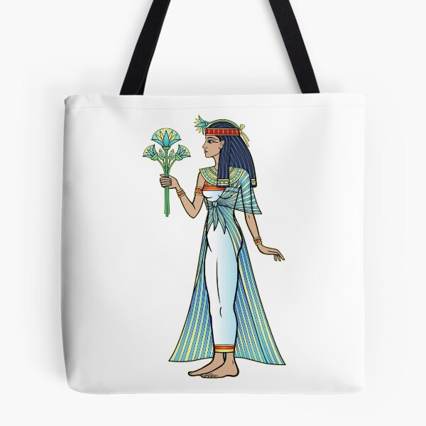 Item preview, Animation color portrait: beautiful Egyptian woman stands with a bouquet of flowers in hand. Full growth. Goddess, princess.  designed and sold by YanaZvereva.