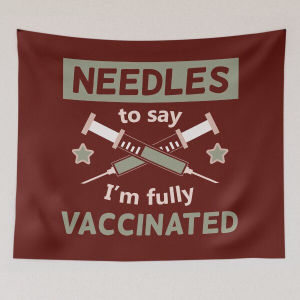 Item preview, Needles To Say / Needless To Say I'm Fully Vaccinated | Funny Vaccine Motivation (Red Design) | Funny Vaccine Puns designed and sold by DrawingBoard.