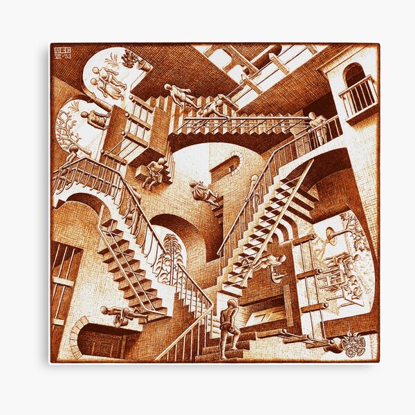 Mc Escher Relativity Canvas Print For Sale By Artshapeshift Redbubble