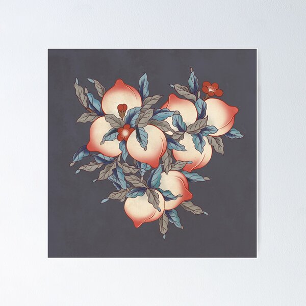 Item preview, Peach H : Minhwa-Korean traditional/folk art designed and sold by minsillust.