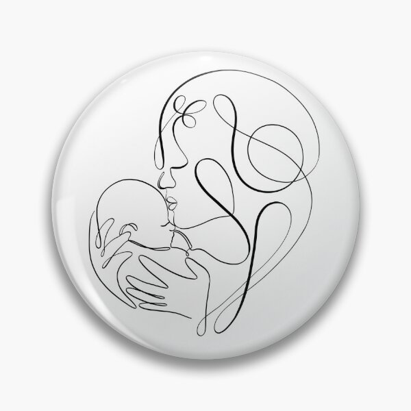 Item preview, Mother Kissing Baby Line Art | Motherhood Illustration designed and sold by shannynpalmer.