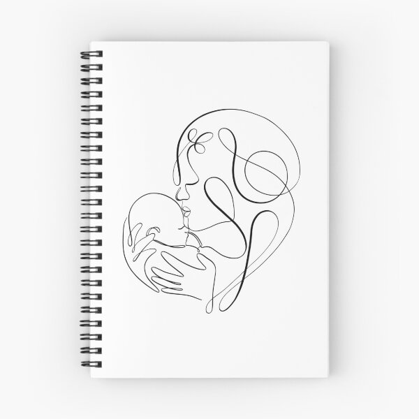 Item preview, Mother Kissing Baby Line Art | Motherhood Illustration designed and sold by shannynpalmer.