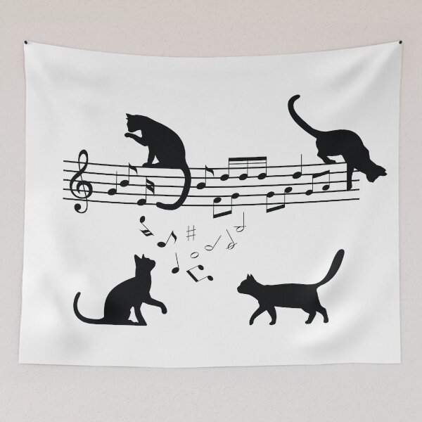 Item preview, Cats Playing Music Notes designed and sold by Blok45.