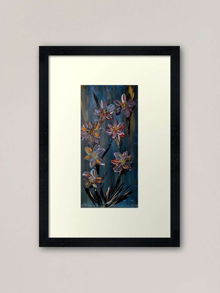 Alternate view of Some lillys growing wild in a field I loved how's these turned out I was playing with colors Framed Art Print