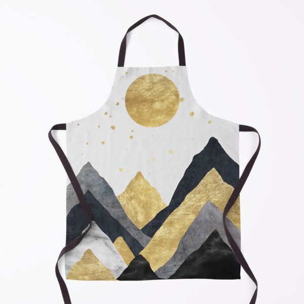 Item preview, Silhouettes of mountains. Abstraction of textured plaster with gold elements. designed and sold by darkmoonlight-.