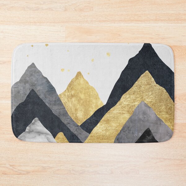 Item preview, Silhouettes of mountains. Abstraction of textured plaster with gold elements. designed and sold by darkmoonlight-.