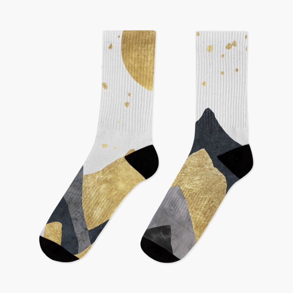 Item preview, Silhouettes of mountains. Abstraction of textured plaster with gold elements. designed and sold by darkmoonlight-.