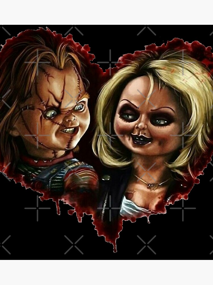Póster for Sale con la obra «diseño de corazón de chucky y tiffany
