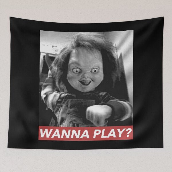 Item preview, Wanna play chucky black and white cover designed and sold by PowersMelvin.