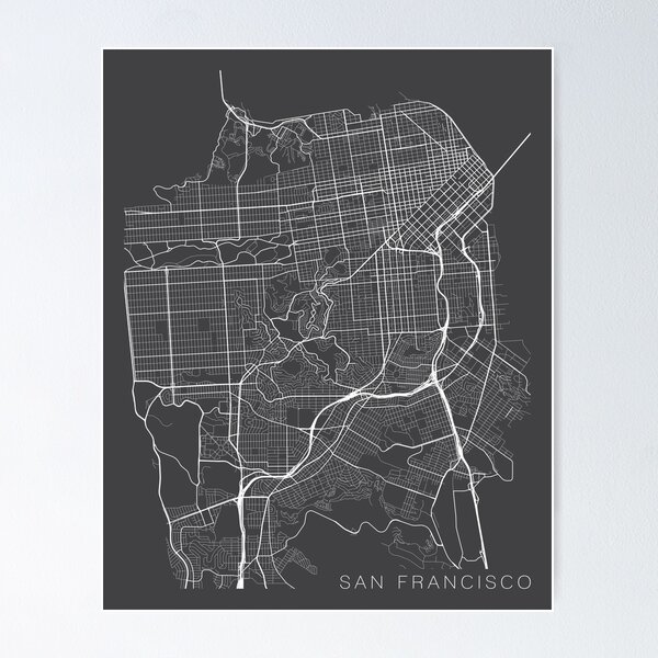 Poster: San Francisco Stadtplan | Redbubble