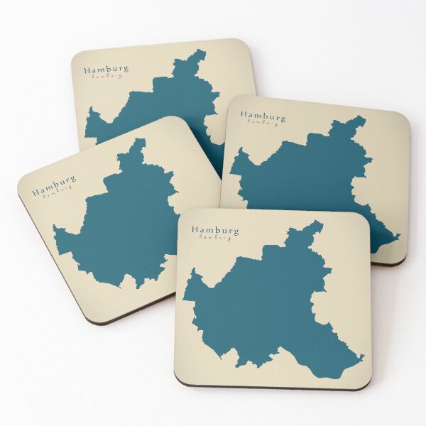 Item preview, Modern Map - Hamburg federal state map Germany DE designed and sold by Ingo Menhard.