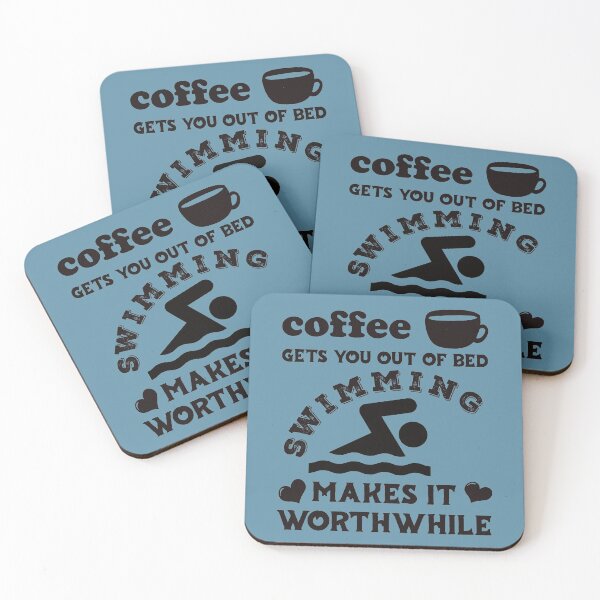 Item preview, Coffee Gets You Out Of Bed - Swimming Makes It Worthwhile - Dark Text designed and sold by DerekJSmith.