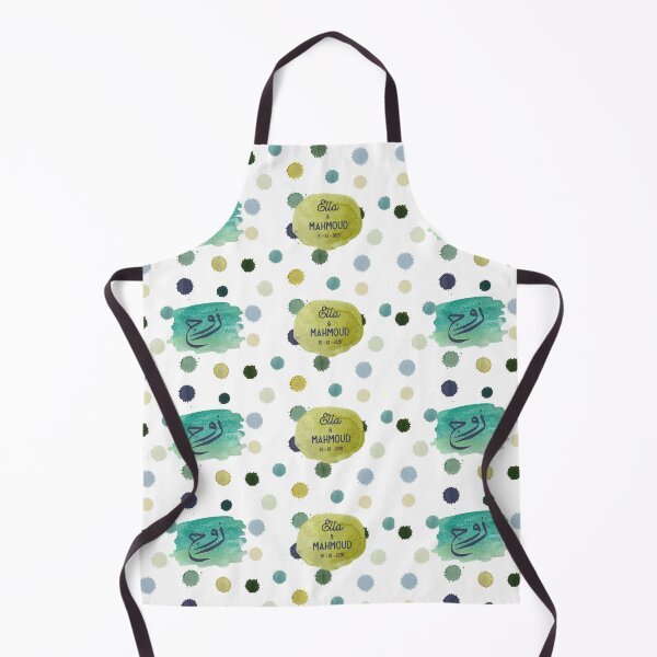 Item preview, Personalised spotted blue green couples print with 'zawj' in Arabic designed and sold by HalunaHappy.