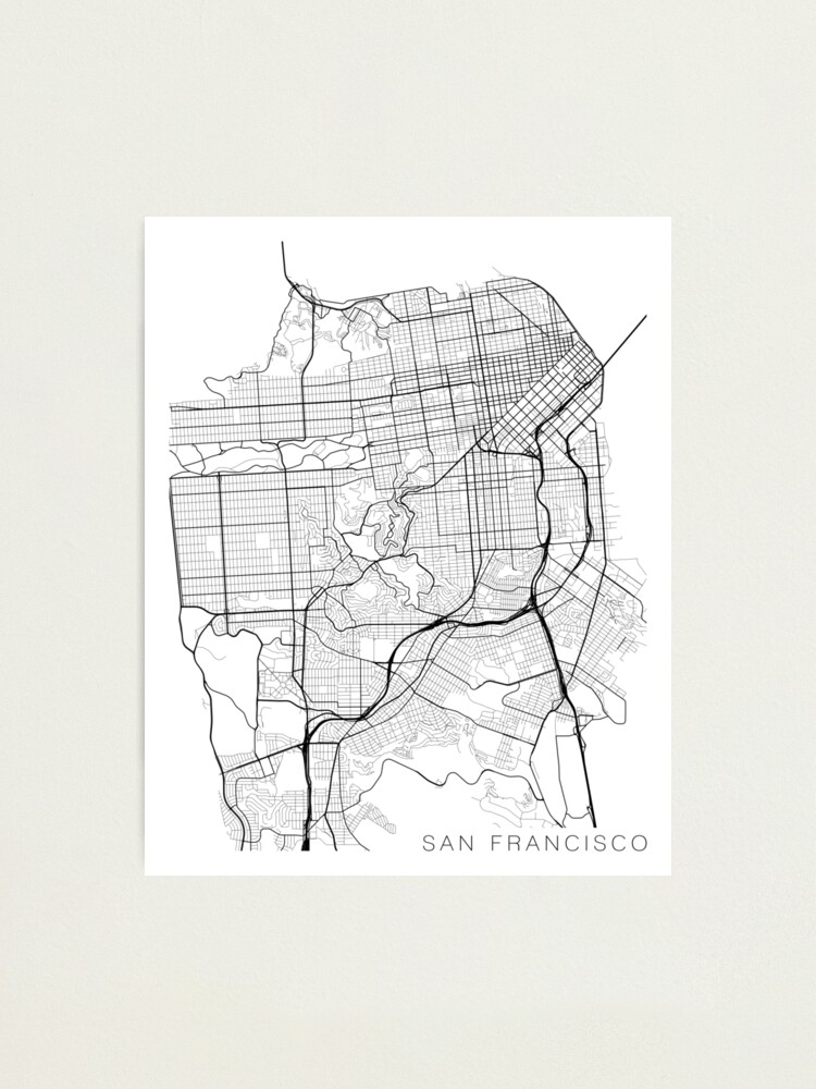 Impression photo for Sale avec l uvre San Francisco Map tats