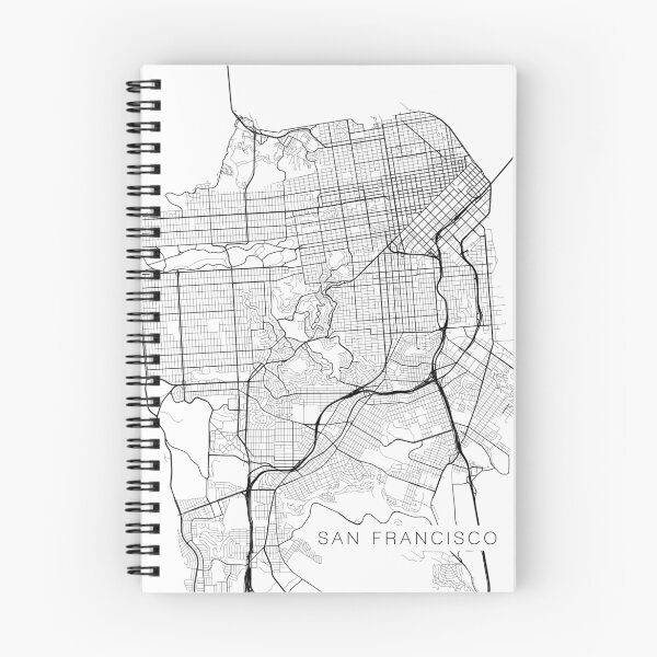 Item preview, San Francisco Map, USA - Black and White designed and sold by MainStreetMaps.