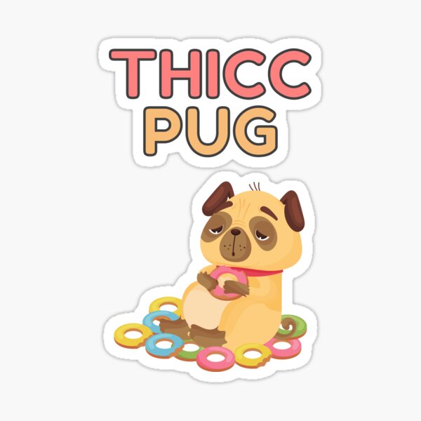 Vista previa del artículo con la obra «Thicc Pug», diseñado y vendido por Trendy Merch 90.