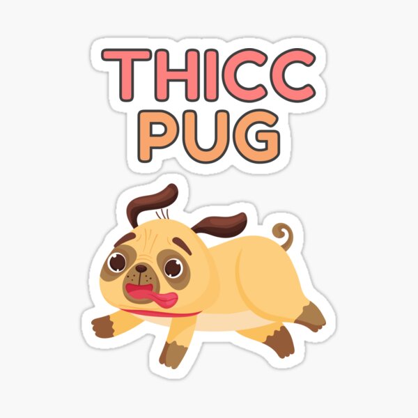 Vista previa del artículo con la obra «Thicc Pug», diseñado y vendido por Trendy Merch 90.