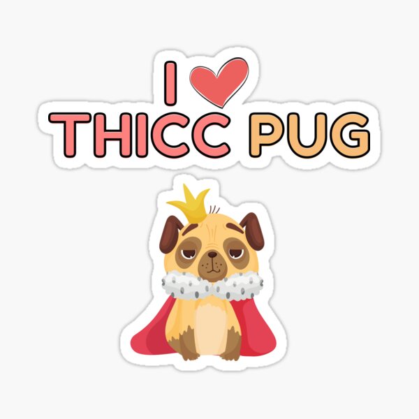 Vista previa del artículo con la obra «Amo Thicc Pug», diseñado y vendido por Trendy Merch 90.