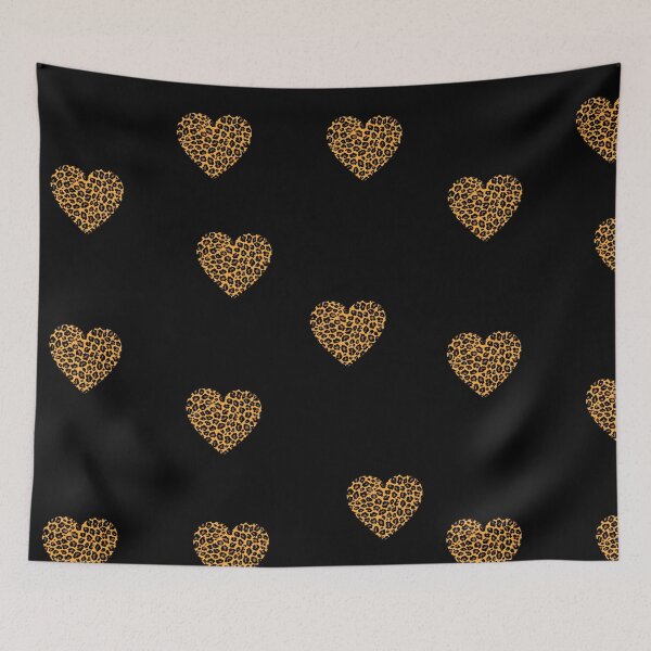 Item preview, gold leopard pattern hearts - leopard skin pattern gold - leopard design designed and sold by Amalzaki.
