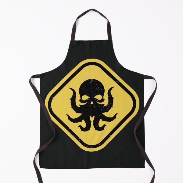 Item preview, Octopus Skull Sea Monster Yellow Road Sign designed and sold by Chubuter.